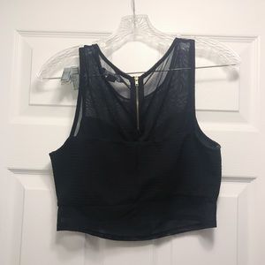 Sheer black crop top